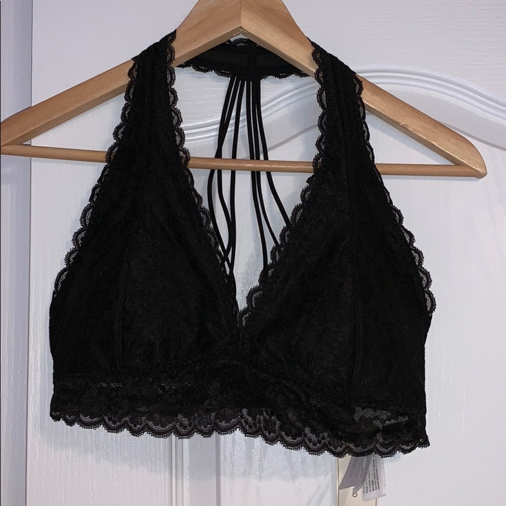 Black halter bralette